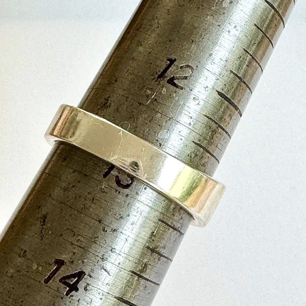 Mens Navajo Wedding Band 13 Ring Turquoise 9mm Inlay Signed Tolino Native Blue